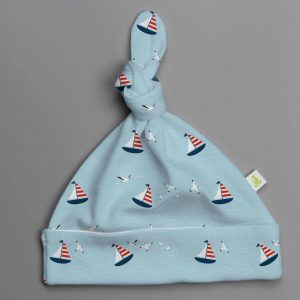 Knotted Beanie Hat-Nautical Print
