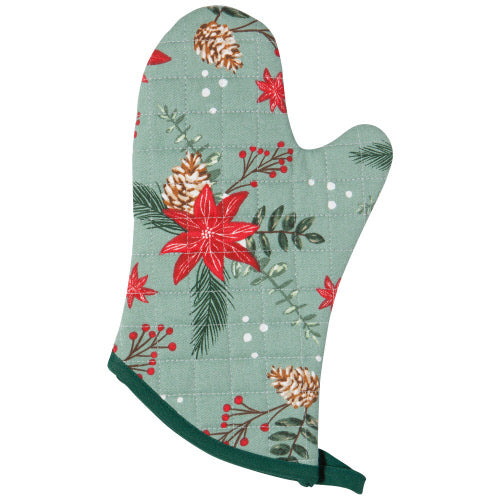 Poinsettia Oven Mitt Pair