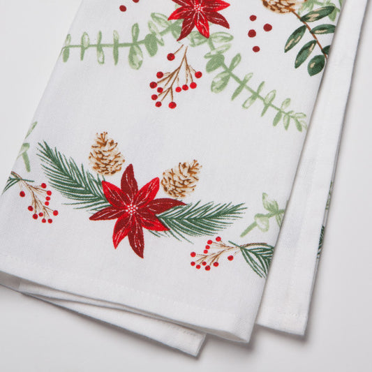 Poinsettia Tea Towel