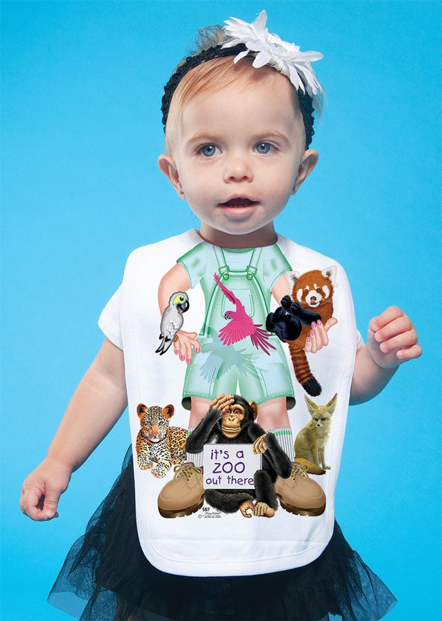 Girl with Red Panda Bib