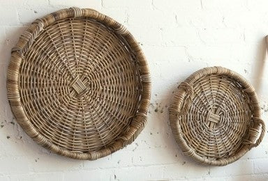 Rattan Roll Rim Trays (Two Sizes)
