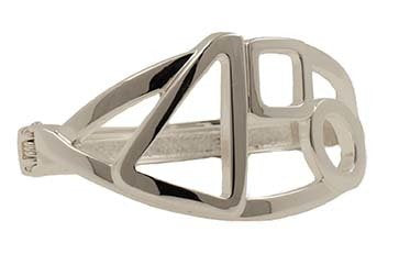 Silver Bangle with Shapes