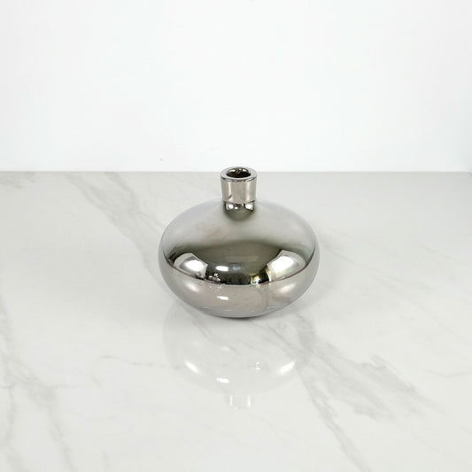 Silver Onion Shaped Vase - Small