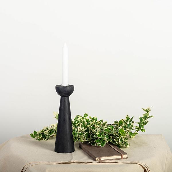 Modern Black Wooden Candle Holder (2 Sizes)