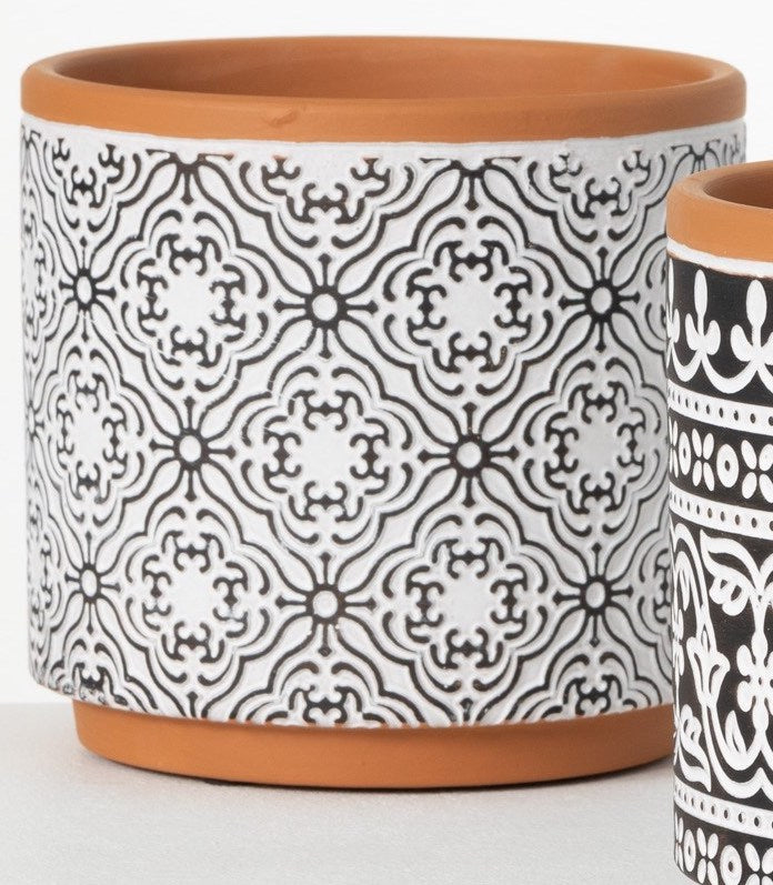 Terra Cotta Patterned Pots (3 Styles)