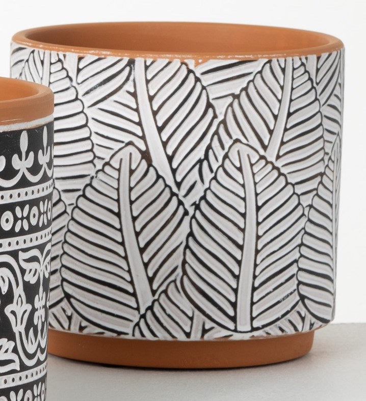 Terra Cotta Patterned Pots (3 Styles)