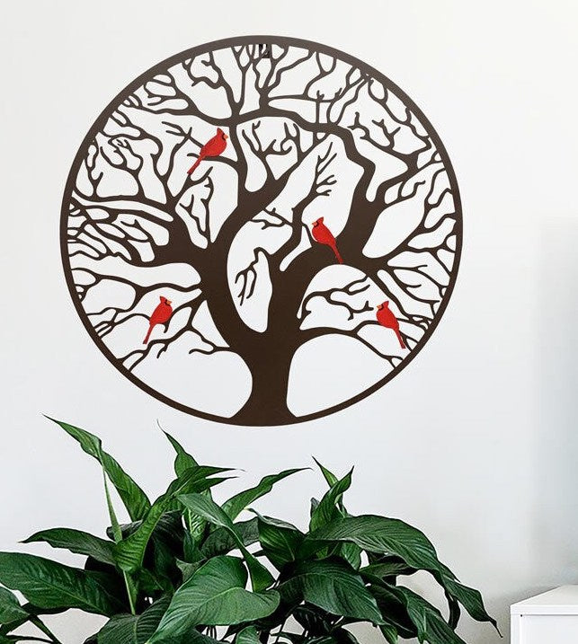 Metal Tree with Cardinals Wall Art (2 Sizes) **Store Pickup Only**