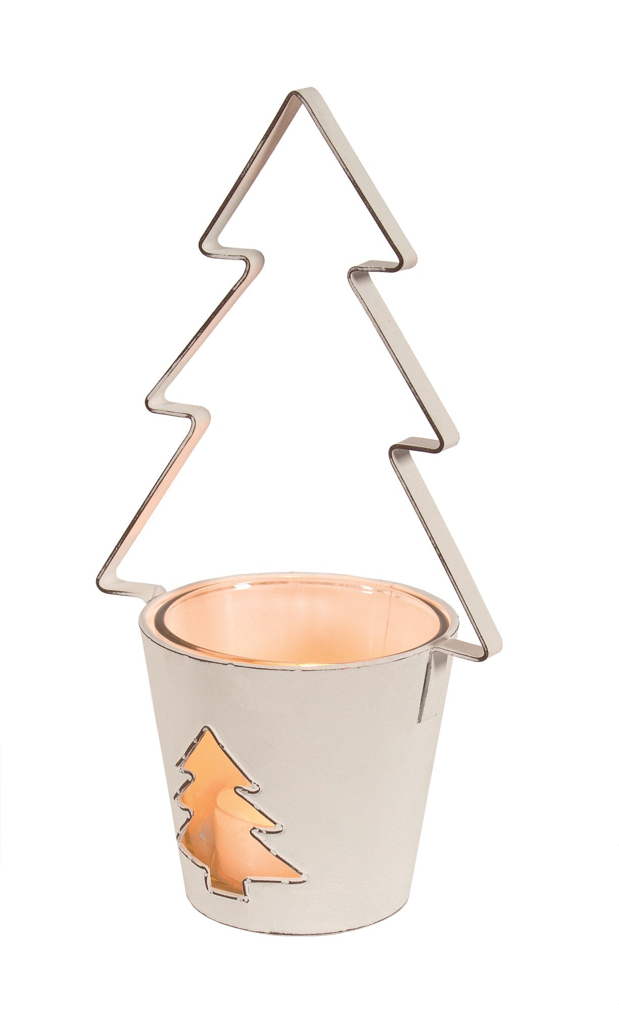 White Metal Tree Candle Holder Joshua & Company