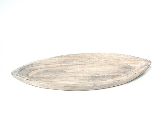 Wide Wooden Oval Tray