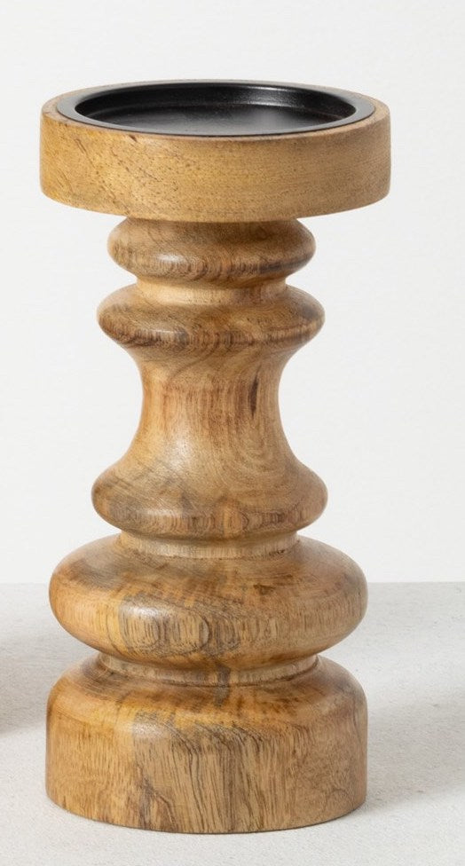 Pillar Mango Wood Candle Stick (Assorted Sizes)
