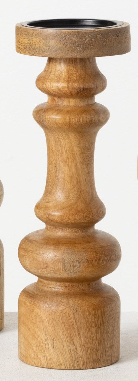 Pillar Mango Wood Candle Stick (Assorted Sizes)