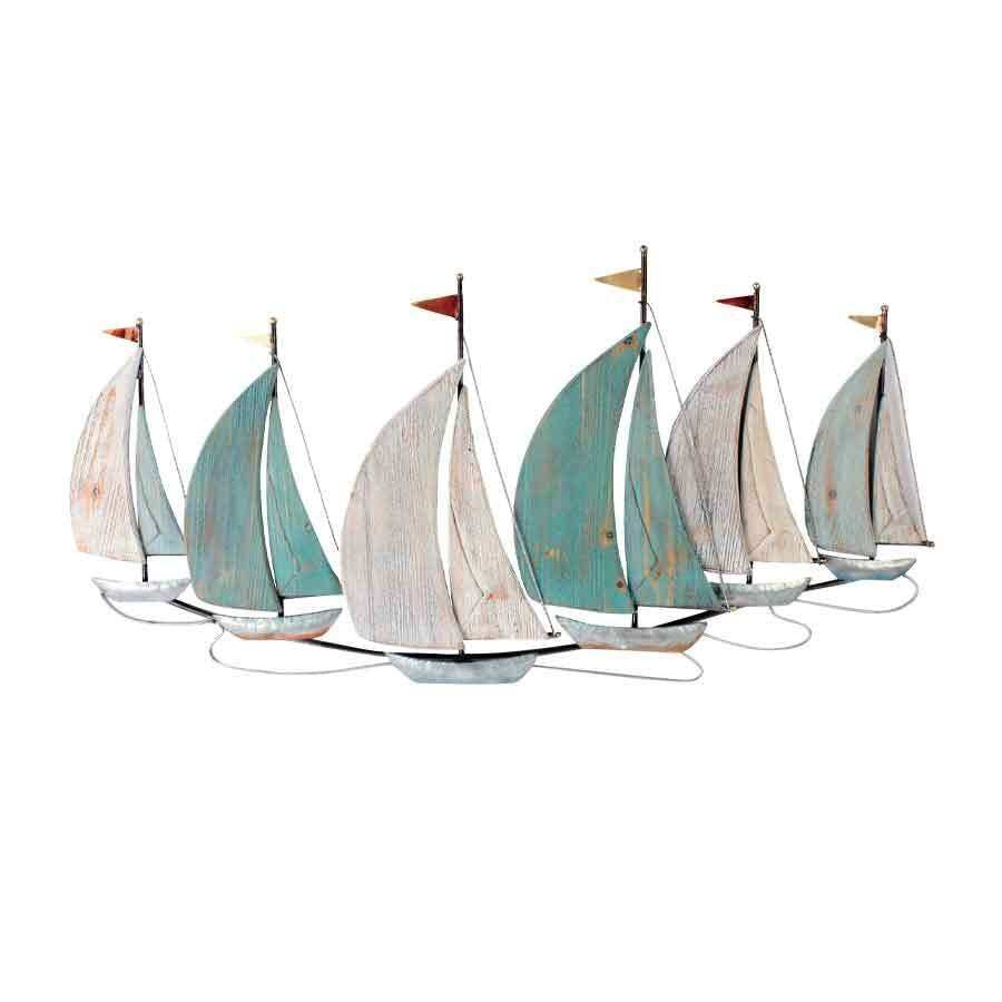 Wood and Metal Sailboat Wall Art **Pickup Only**
