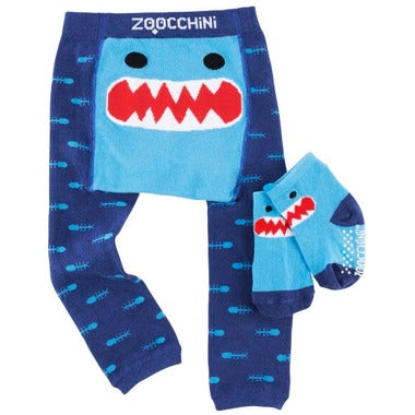 Zoocchini Shark Grip and Easy Comfort Crawler Legging and Sock Set - Joshua & Company