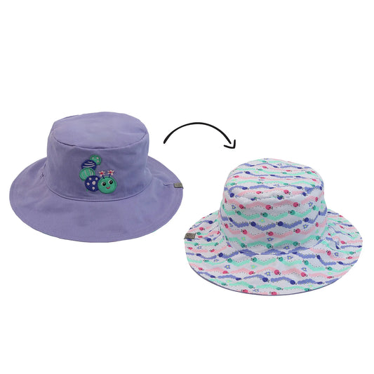 Flapjack Kids Reversible Sun Hat - Caterpillar