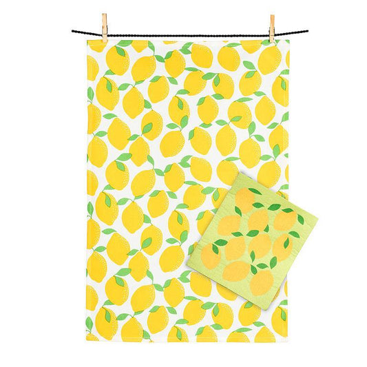 Lemons Dishcloth and Kitchen Towel Set