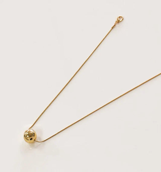 Short Necklace Gold-Tone Sphere