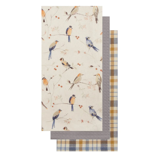 Birds Print Tea Towels s/3