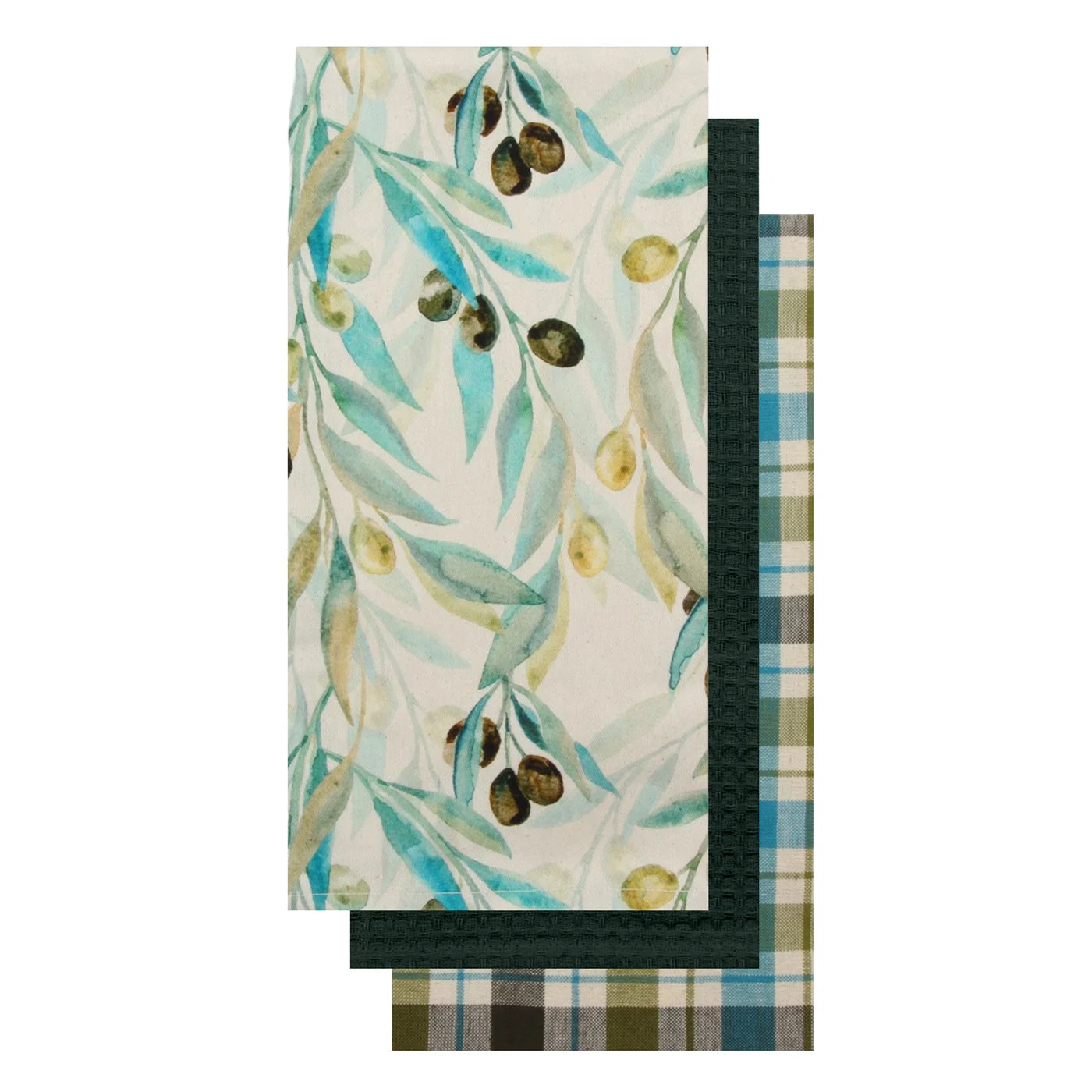 Olive Print Tea Towel - Set of 3