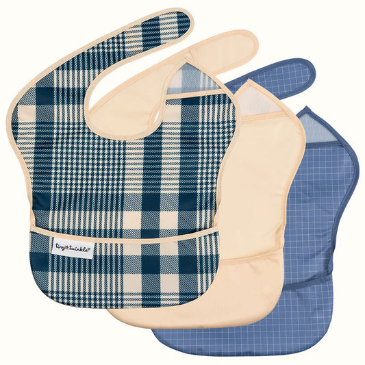 Mess Proof Bib - Gingham Grid (3pk)