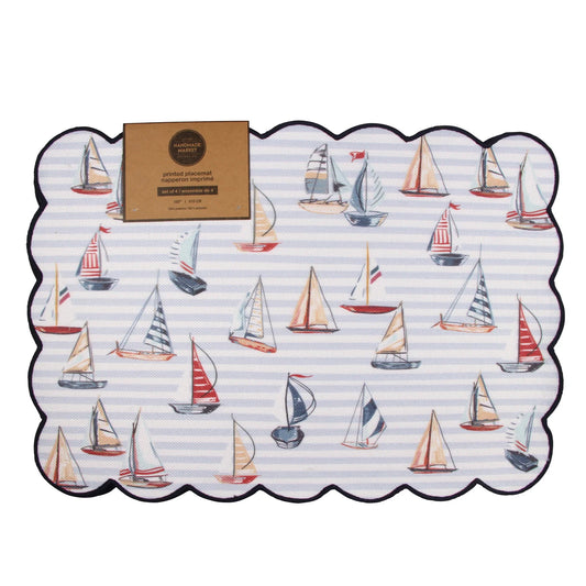 Striped Sailboats Placemat- Set of 4