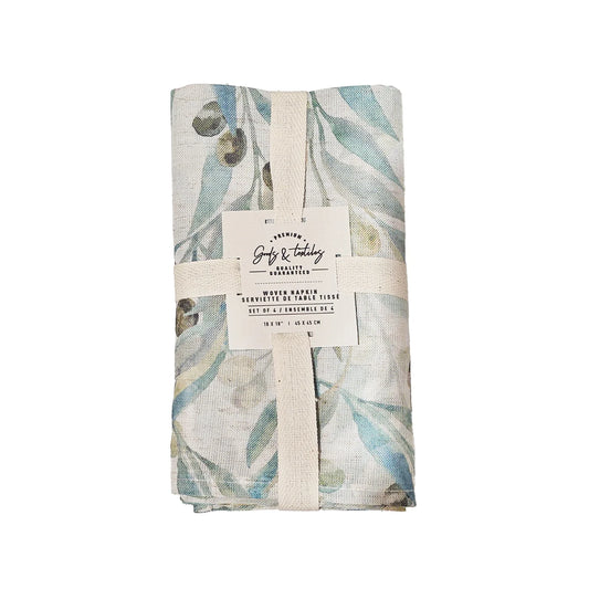 Olive Linen Blend Napkin s/4