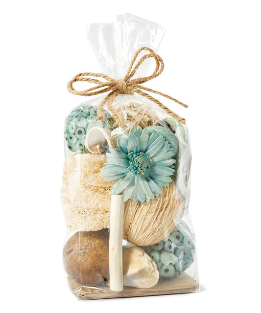 Dried Vase and Bowl Fillers - Teal and Cream