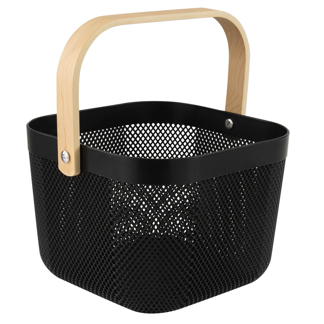 Mesh Storage Basket with Wooden Handle