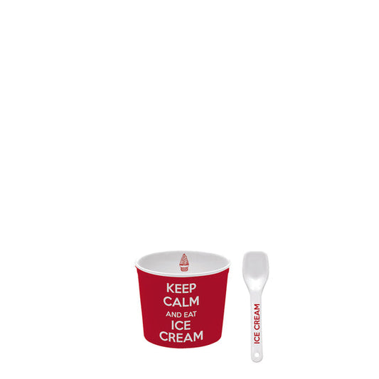 Keep Calm Ice Cream Bowl with Spoon