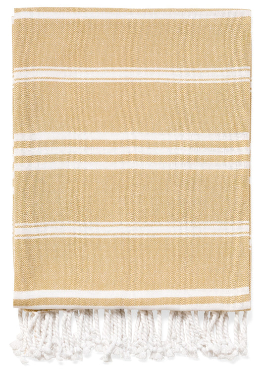 Yellow with White Striped Throw