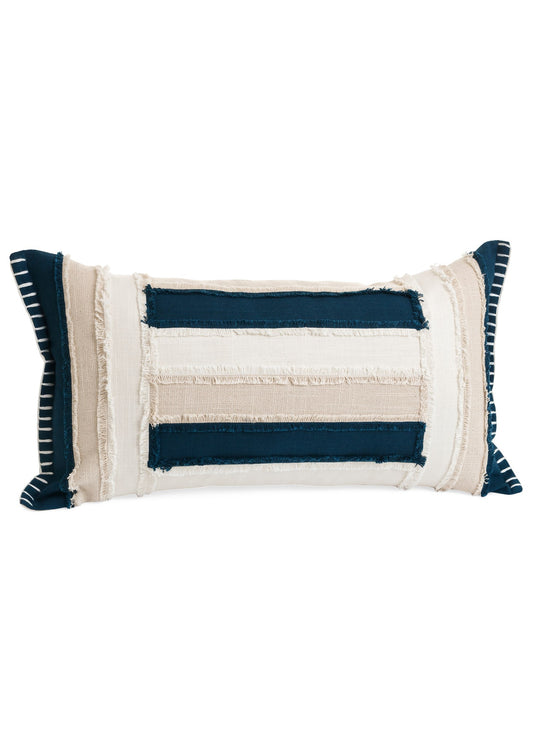 Patch Stripes Navy/Beige Cushion