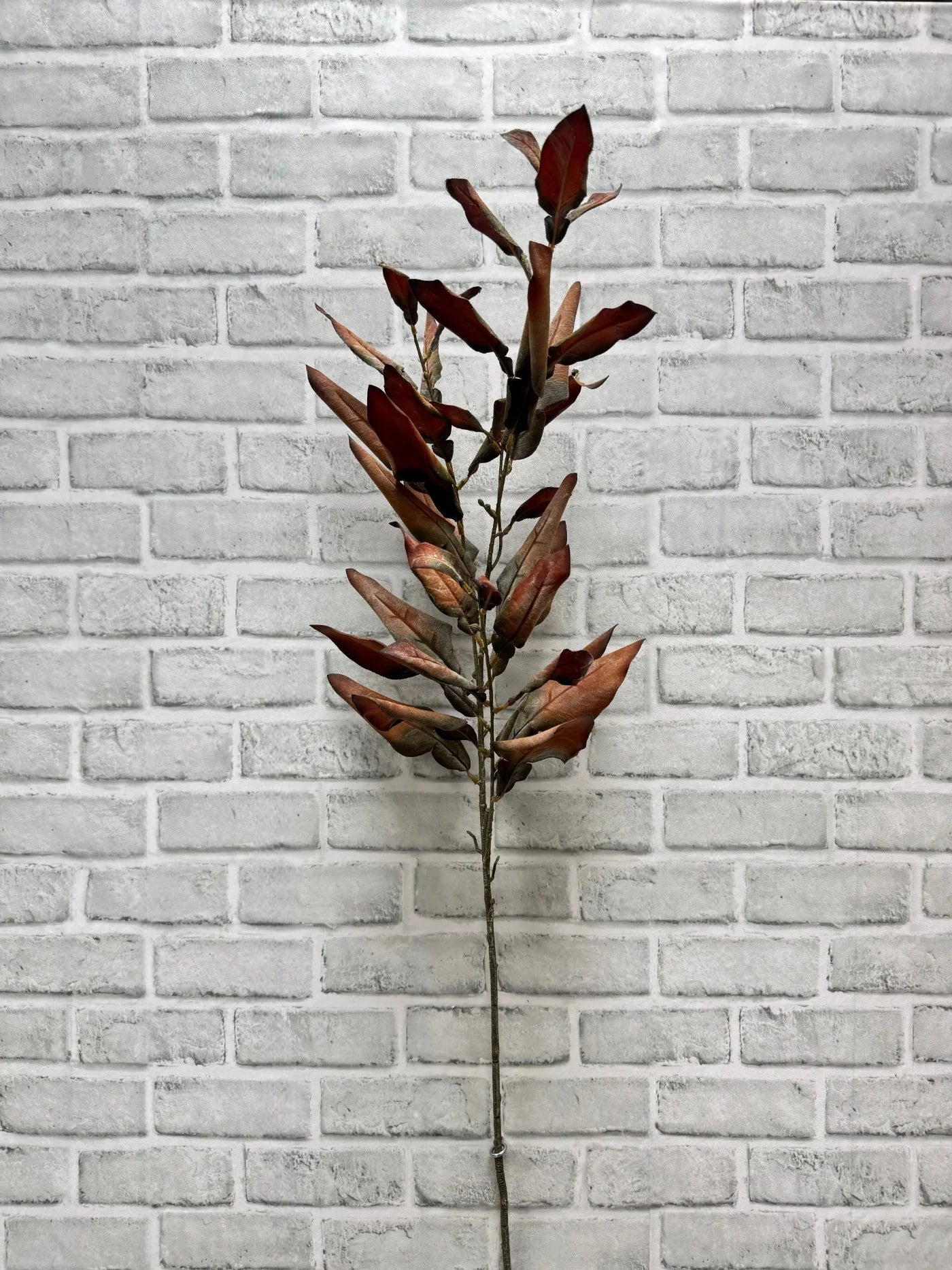 Fall Dried Look Leaves Stem - Rust
