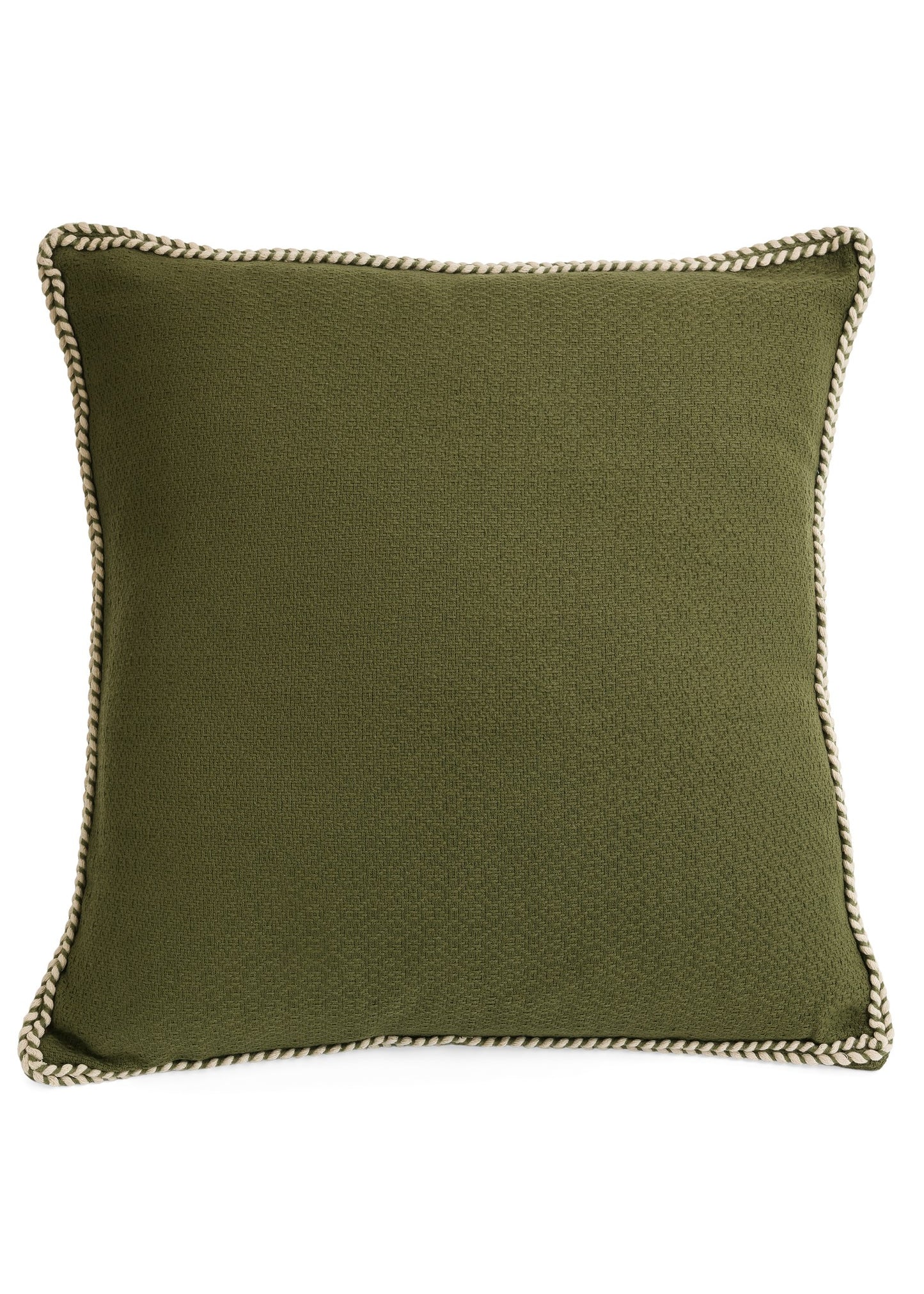Green Square Cushion with Piping