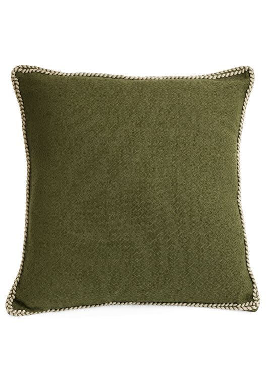 Green Square Cushion with Piping