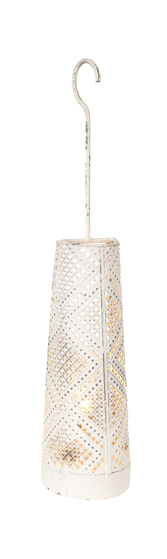 Hanging White LED Lantern - 15"