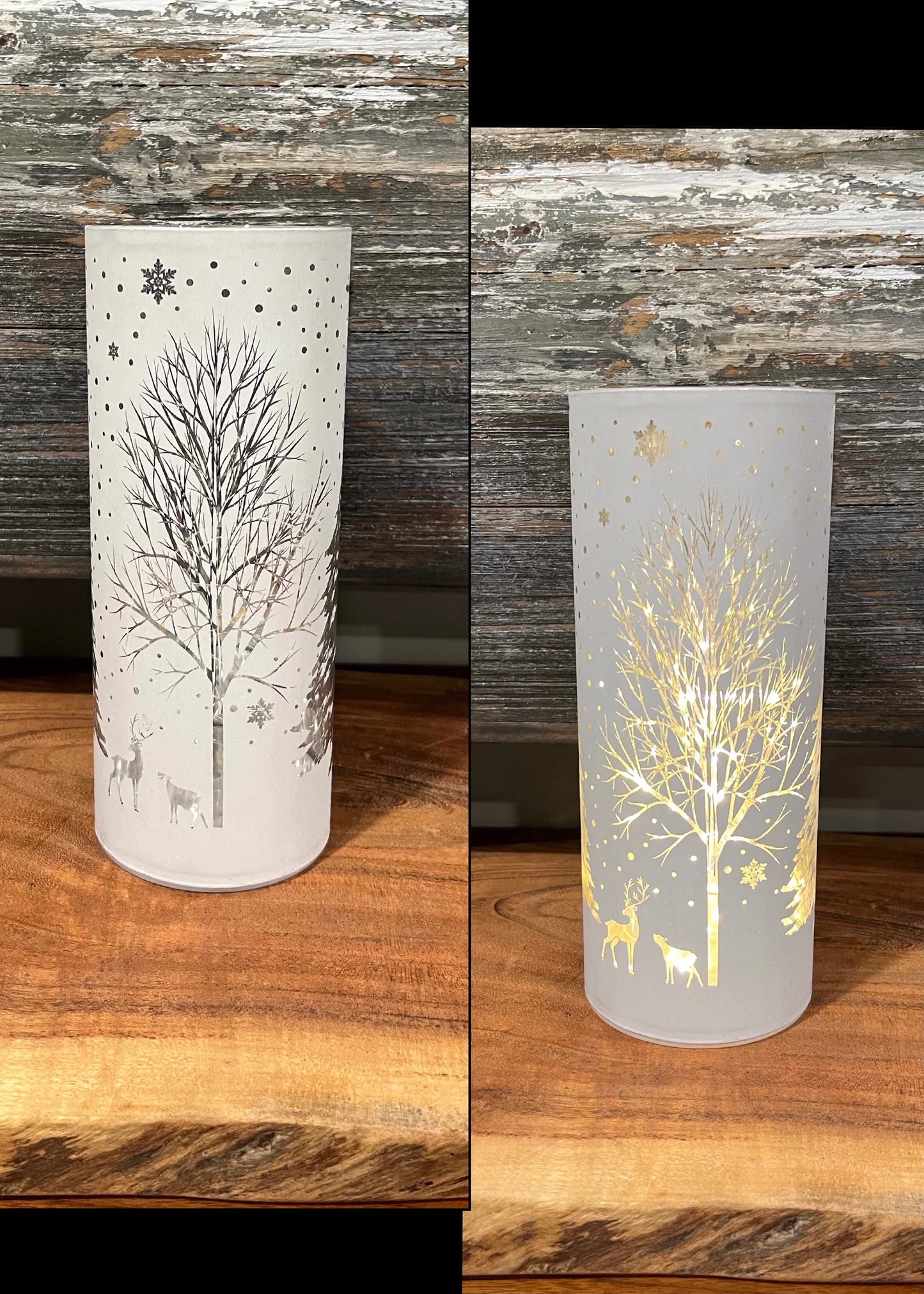 White Tree with Reindeer LED Light -Small