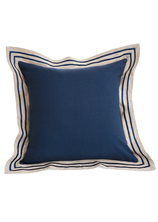 Navy Cotton Cushion with Flange Cushion 20"