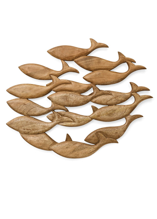 Mango Wood Fish Bank Wall Art