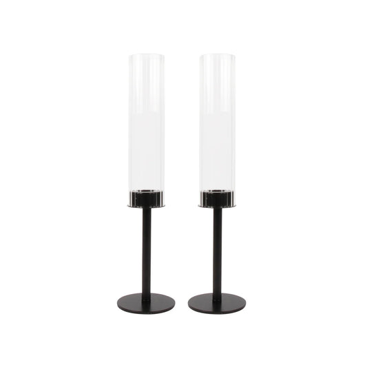 Rhode Ribbed Candle Holder Set of 2- Medium