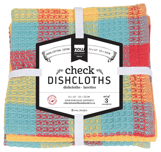 Check Lemon Dishcloth s/3