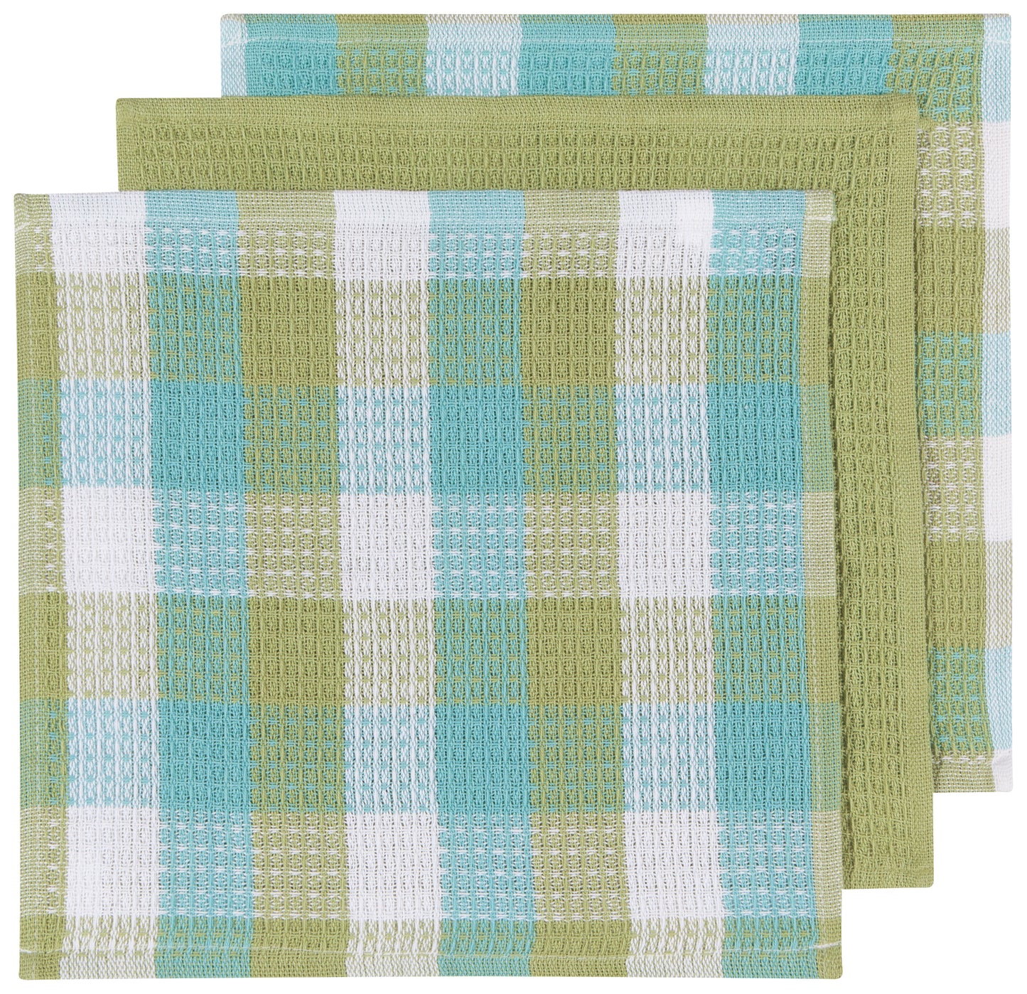Check Leaf Dishcloth s/3