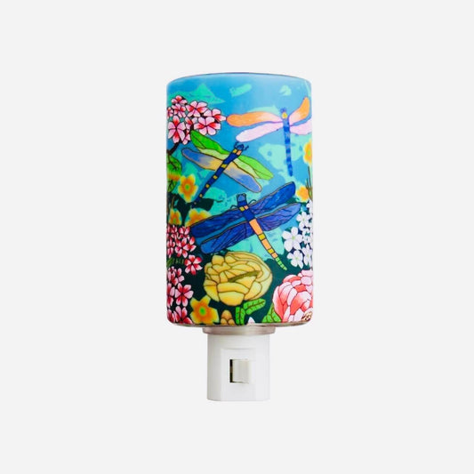 Glass Night Light - Dragonfly Garden