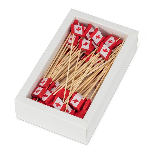 Canada Flag Picks- 80 Pieces - Joshua & Company