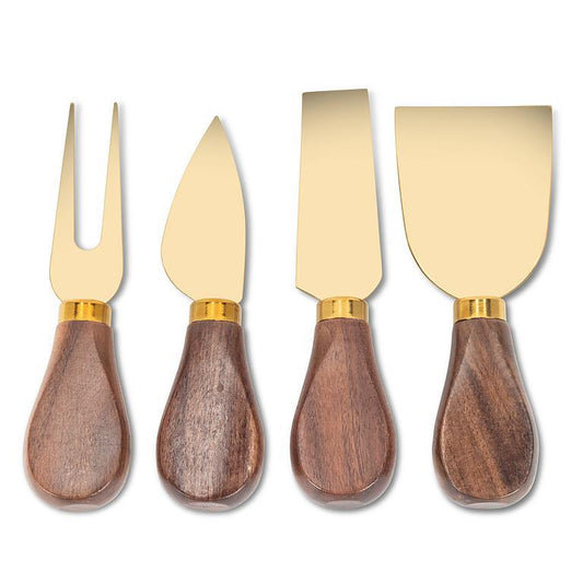 Walnut Handled Cheese Knives s/4