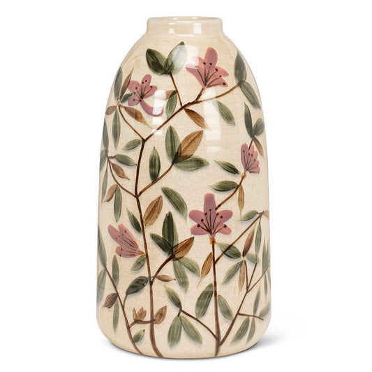 Pink Floral Tall Vase - Large