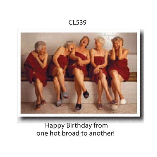 Five Women in Sauna Birthday Card
