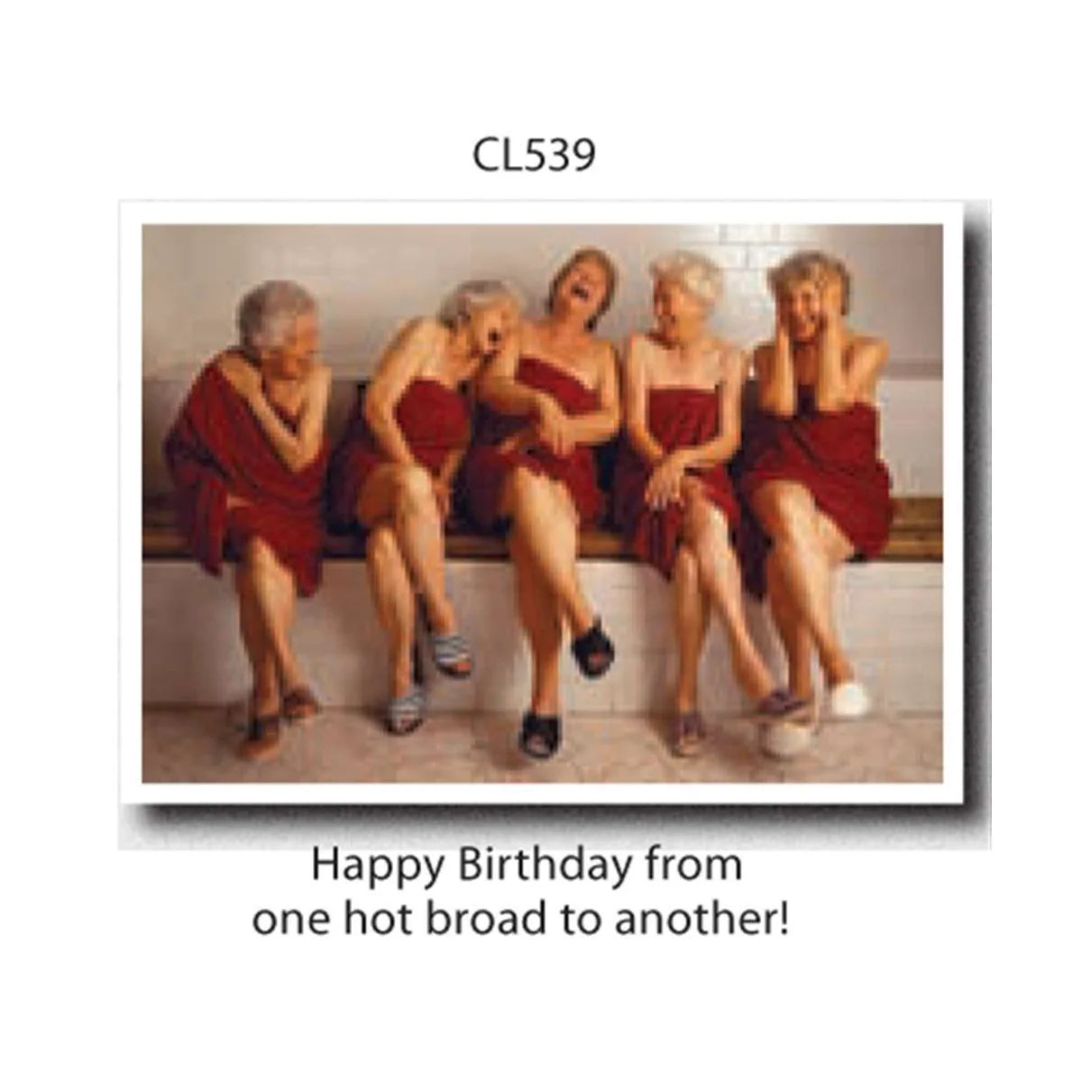 Five Women in Sauna Birthday Card