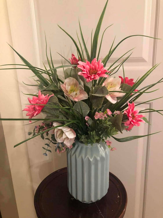 Floral Arrangement in Small Light Green Vase *Store Pickup Only*