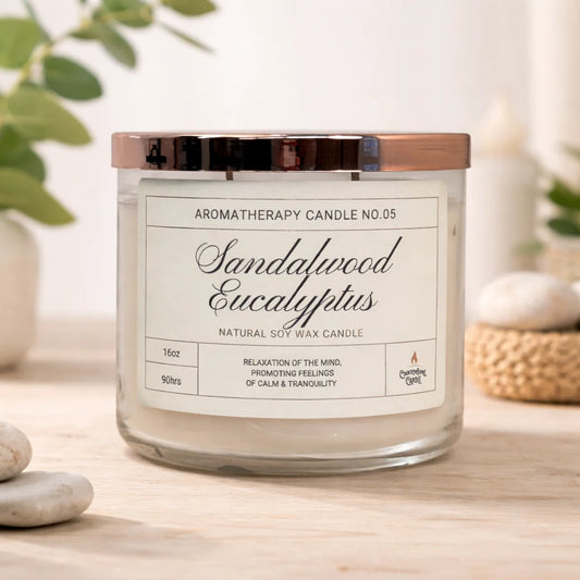 Two Wick Soy Candle - Sandalwood Eucalyptus