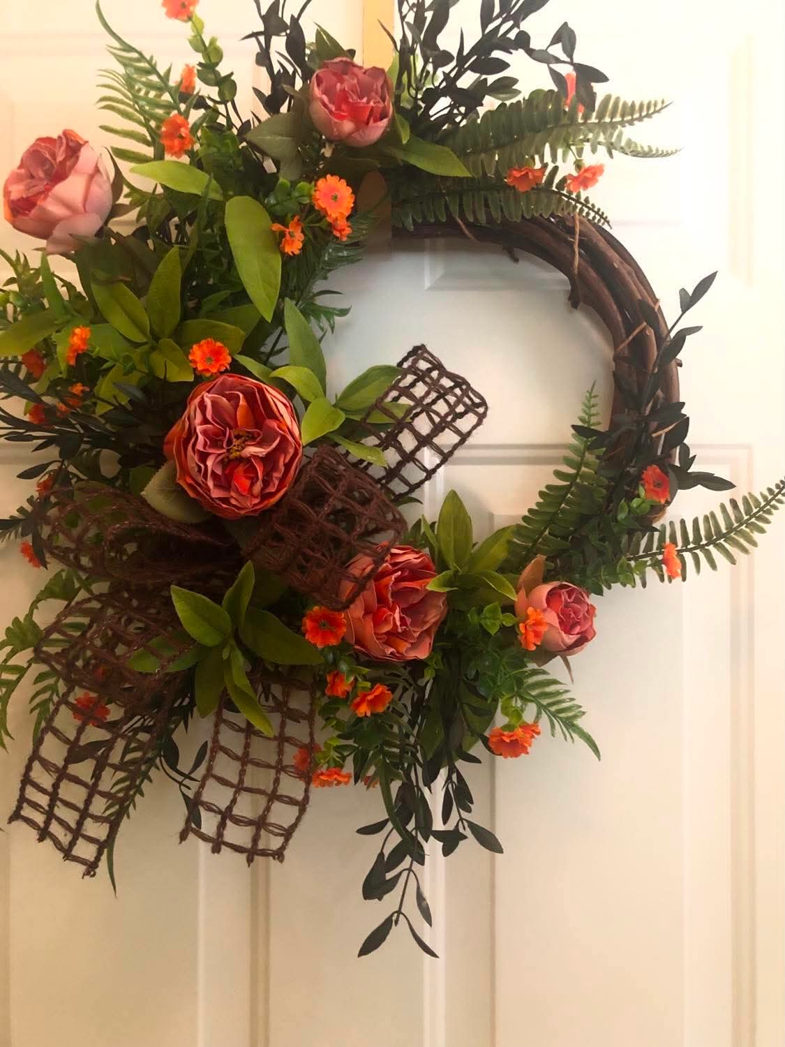 Fern and Dried Rose Wreath *Store Pick Up Only
