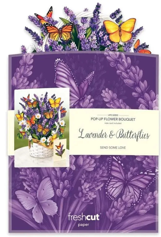 Popup Card - Lavender and Butterflies